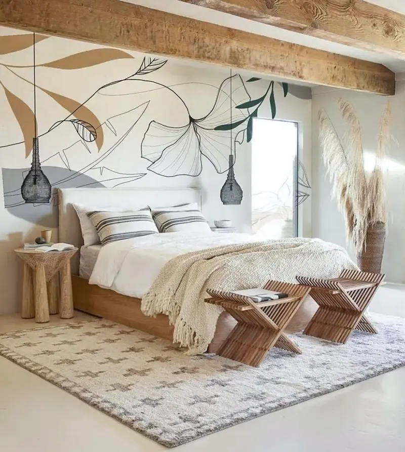 Professional Wallpaper Installer working in luxury home