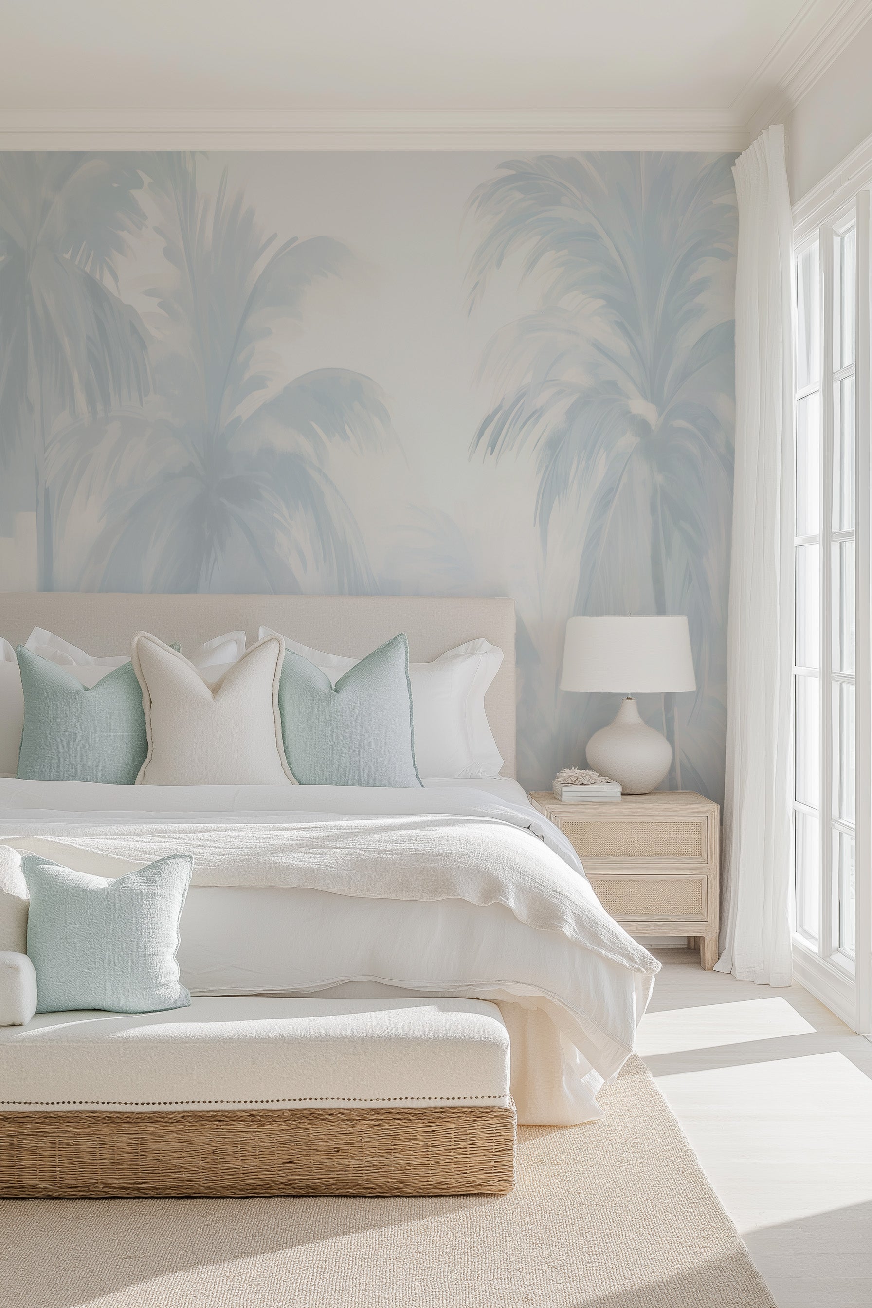 Coastal Palms Wallpaper Design